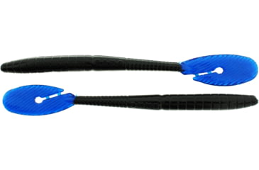 Image of Bass Assassin BANG Lures Ding Dong, 6in, 15 per Pack, Black/Blue Tail, 6, DDW57200