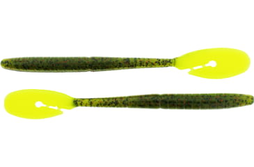 Image of Bass Assassin BANG Lures Ding Dong, 6in, 15 per Pack, Watermelon Red Glitter/Chartreuse Tail, 6, DDW57267