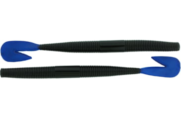 Image of Bass Assassin BANG Lures RSB Worm, 7.25in, 8 per Pack, Black/Blue Tail, 7.25, RSB53200