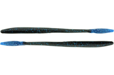 Image of Bass Assassin BANG Lures Tapout, 6in, 12 per Pack, Black/Blue Glitter Tail, 6, TO59405