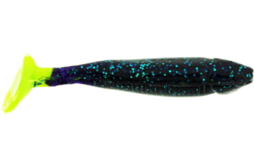 Image of Bass Assassin Crappie Dapper Swimbait, 2in, 10 per Pack, Junebug/Chartreuse Tail, 2, DDA48221