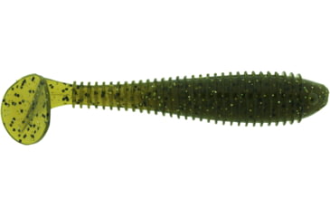 Image of Bass Assassin Lures Litl Boss Swimbait, 3.5in, 6 per Pack, Green Pumpkin Magic, 3.5, BSA16402