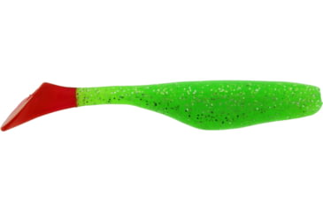 Image of Bass Assassin Lures Turbo Shad Swimbait, 4in, 10 per Pack, Chart. Silver Glitter/Red Tail, 4, TSA30233