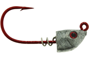 Image of Bass Assassin Red Hook Spring Lock, 1/4 oz, Hook 4/0, 4 per Pack, Lead/Red Eye, 1/4 oz, RSLJ60001