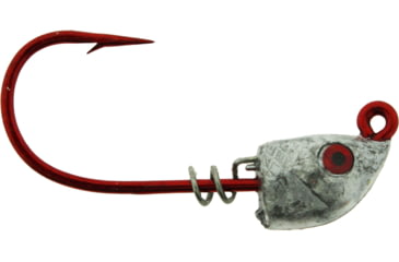 Image of Bass Assassin Red Hook Spring Lock, 1/8 oz, Hook 4/0, 4 per Pack, Lead/Red Eye, 1/8 oz, RSLJ59001