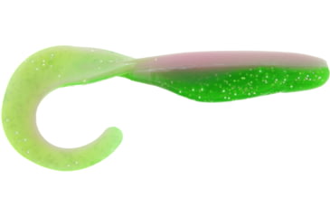 Image of Bass Assassin Walleye Assassin Curly Shad, 4in, 10 per Pack, Electric Chicken, 4, WC33376