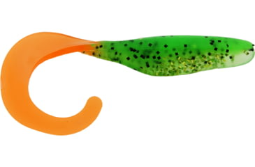 Image of Bass Assassin Walleye Assassin Curly Shad, 4in, 10 per Pack, Fire Tiger, 4, WC33245