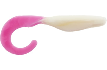 Image of Bass Assassin Walleye Assassin Curly Shad, 4in, 10 per Pack, White/Pink Tail, 4, WC33253