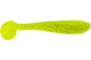 Image of Bass Assassin Walleye Assassin Litl Boss, 3.5in, 6 per Pack, Chartreuse Silver Glitter, 3.5, WBS31452
