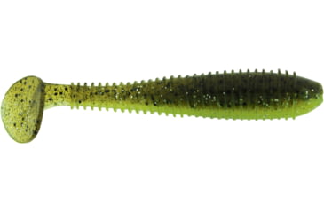 Image of Bass Assassin Walleye Assassin Litl Boss, 3.5in, 6 per Pack, Green Pumpkin/Chart. Silver Gl, 3.5, WBS31557