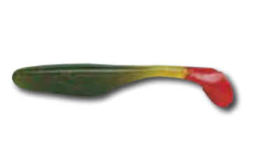 Image of Bass Assassin Lures Turbo Shad Swimbait, 4in, 10 per Pack, Avacado/Red Tail, 4, TSA30224