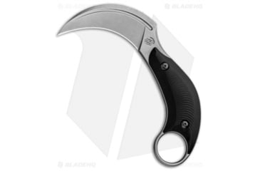 Image of Bastinelli Creations B.A.K. Karambit Fixed Blade Knife, 3.25in, Bohler N690 Stainless Steel, Hawkbill Blade, G10 Black Handle, Steel/Black, 6.375in, BHQ-86906