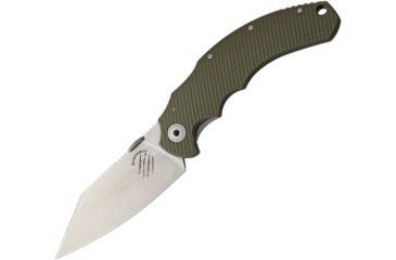 Image of Bastinelli Creations Big Dragotac Framelock Green Folding Knife,4.75in,D2 Tool Steel,Wharncliffe,Stonewash,Green,G10 Handle BAS07G