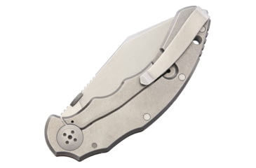 Image of Bastinelli Creations Dragotac Compact Framelock Folding Knife, 3.63in SW D2 Tool Steel Blade, Finger Grooved Handle, Thumb Stud, Black G10 Front Handle With SW Titanium Back Handle, BAS209