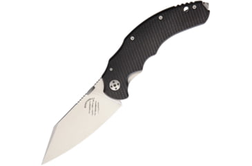 Image of Bastinelli Creations Dragotac Compact Framelock Folding Knife, 3.63in SW D2 Tool Steel Blade, Finger Grooved Handle, Thumb Stud, Black G10 Front Handle With SW Titanium Back Handle, BAS209