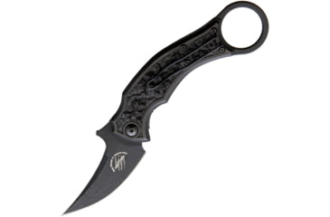 Image of Bastinelli Creations Mako Linerlock Bronze Folding Knife, 2.75 black stonewash finish Bohler N690 stainless, Sculpted bronze handle, MAKO FOLDER BRONZE SCALES