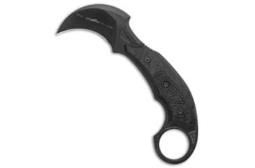 Image of Microtech Bastinelli Signature Iconic Karambit Fixed Blade Knife, 2.25in, Premium Blade Steel, Hawkbill Blade, Carbon Fiber, Black Handle, Black/Black, 6.125 inch, BHQ-138701