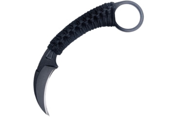 Image of Bastinelli Creations PiKa Karambit Black Wrapped Knife, 1.63 black Cerakote finish Bohler N690 stainless , Black cord wrapped handle, PIKA PVD + BLACK COBRA WRAP
