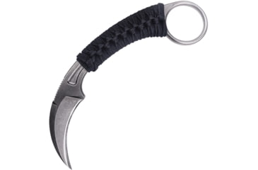 Image of Bastinelli Creations PiKa Karambit SW Wrapped Knife, 1.63 stonewash finish Bohler N690 stainless karam, Black cord wrapped handle, PIKA SATIN + BLACK COBRA WRAP