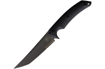 Image of Bastinelli Creations PY Fixed Blade Serrated Knife, 5 black PVD coated partially serrated Bohler N690, PY SERRATED