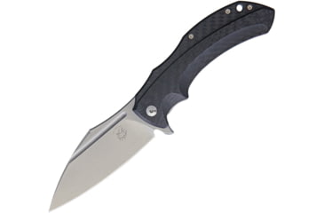 Image of Bastinelli Creations Shadow Framelock Folding Knife, 3.75in SW Elmax Steel Blade, Carbon Fiber Handle With SW SS Back Handle, Fox Knives Collaboration, Black Synthetic Case, SHADOW CARBON