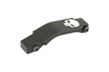 Image of Bastion 5.56/223 AR Threaded Trigger Guard w/ Skull, Black and White, BASARFL-GRD-BW-BTSKUL