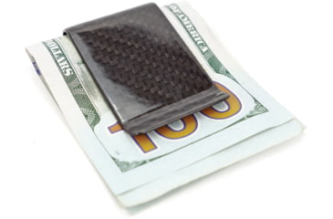 Image of Bastion Pure Carbon Fiber Money Clip, 2 3/4in X 1 1/2in, Premium Pure 3K Carbon Fiber Construction, Glossy Finish, CFMNCLP-GLSS