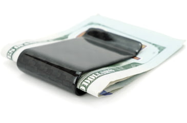 Image of Bastion Pure Carbon Fiber Money Clip, 2 3/4in X 1 1/2in, Premium Pure 3K Carbon Fiber Construction, Glossy Finish, CFMNCLP-GLSS
