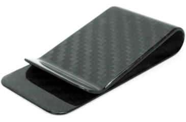 Image of Bastion Pure Carbon Fiber Money Clip, 2 3/4in X 1 1/2in, Premium Pure 3K Carbon Fiber Construction, Glossy Finish, CFMNCLP-GLSS