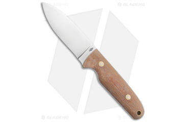 Image of Battle Horse Knives Salt Fork Fixed Blade Knife, 4.25in, O1, Drop Point Blade, Micarta Brown Handle, Steel/Brown, 9.125in, BHQ-71886