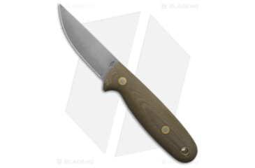 Image of Battle Horse Knives Sisu Fixed Blade Knife, 3.50in, O1, Normal Blade, Micarta Green Handle, Steel/Green, 8.25in, BHQ-198254