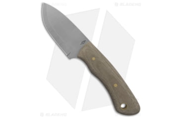 Image of Battle Horse Knives Slug Fixed Blade Knife, 2.50in, O1, Drop Point Blade, Micarta Green Handle, Steel/Green, 6.70in, BHQ-198232
