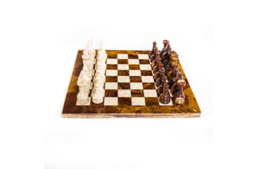 Image of Battling Blades Copy Of Marble Chess Set White And Black Marble Chess Board With Chess Pieces, 12in, 5577783115938