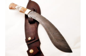 Image of Battling Blades Gurkha Kukri Handmade High Carbon Damascus Steel Machete, 17in, 642157183010