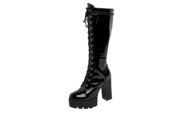 Image of Battling Blades Patent Lace Up Platform Boots, Leather, 7531571019948