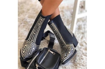 Image of Battling Blades Rivets Elastic Chelsea - Ankle Boots - Womens, 7536009281708