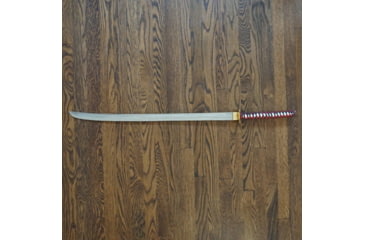 Image of Battling Blades Samurai Katana Handmade High Carbon Damascus Steel Sword, Red, 40.5in, 397859258402