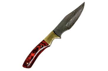 Image of Battling Blades Skinning Knife, High Carbon Damascus Steel Blade, Red, 7129566871724