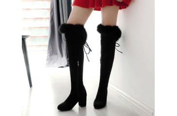 Image of Battling Blades Zip Lined Winter Long Boots, Fur, 7536679452844