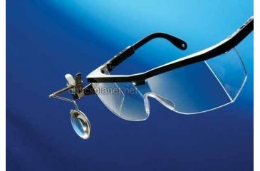 Image of Bausch &amp; Lomb Classic Metal Eyeglass Loupes mounted on glasses