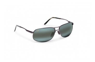 Image of Maui Jim Bayfront Sunglasses w/ Gloss Pewter Frame and Neutral Grey Lenses - 205-17, Quarter View