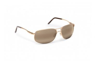 Image of Maui Jim Bayfront Sunglasses w/ Gold Satin Frame and HCL Bronze Lenses - H205-16, Quarter View