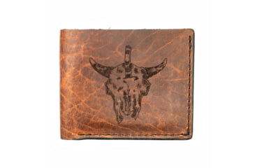 Image of Montana Knife Company Mkc Bison Skull Leather Wallet, Natural, One Size, MKC-000739