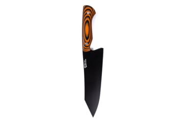 Image of Montana Knife Company Smith River Santoku Fixed Blade Knives, 6.875 inch, Magnacut Stainless Steel, Fixed Blade, G-10 Handle, Orange/Black, 11.5 inch, MKC-000386