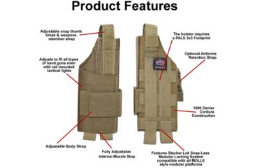 Image of BDS Tactical Modular Universal Holster, Left Hand, Coyote BDS MUHL DT