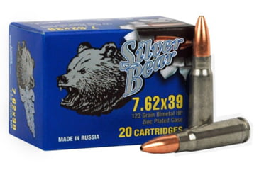 Image of Bear Ammunition Silver Bear 7.62x39 123gr. Jhp Zinc-plated 500 Round Case