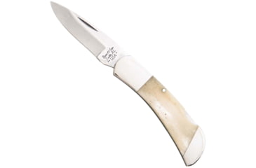 Image of Bear and Son Knives Midsize Lockback Folding Knife, 2.75in, High Carbon Stainless Steel, Clip Point, White Smooth Bone Handle, WSB61