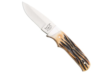 Image of Bear and Son Knives Skinner Fixed Blade Knife, 2.88in, 440 Stainless Steel, Skinner, Genuine India Stag Bone Handle w/ Leather Sheath, 548