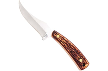 Image of Bear and Son Knives Upswept Skinner Fixed Blade Knife, 3.13in, 440 Stainless Steel, Skinner, Stag Delrin Handle w/ Leather Sheath, 753