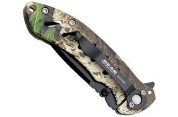 Image of Bear Edge Brisk 1.0 Folding Knife, 3.25in, 440 Stainless Steel, Stainless Steel w/Soft Touch Coating Handle, Realtree Edge, 61507